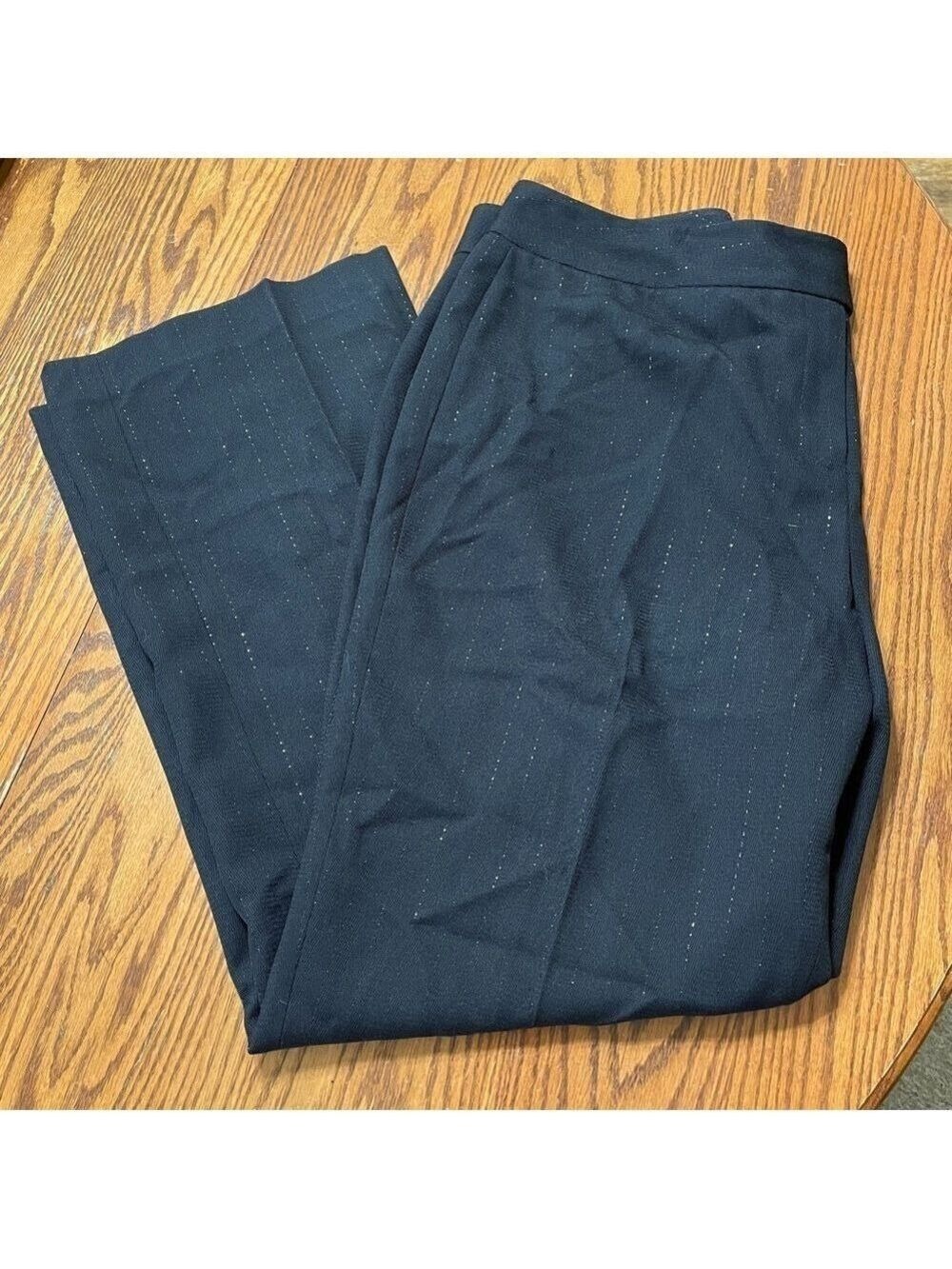 Tahari Black Pinstripe Pants Size 18 Fully Lined